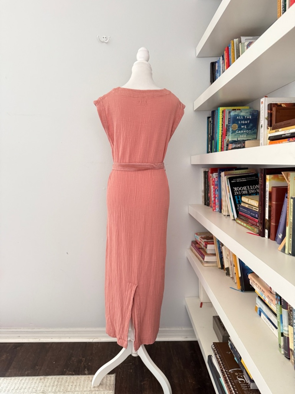 FAHERTY Dream Cotton Costa Gauzey Long Maxi Dress with Belt Sz Small - Picture 9 of 15